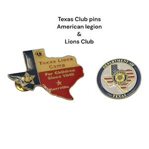 Texas Lions Club and American Legion Pins